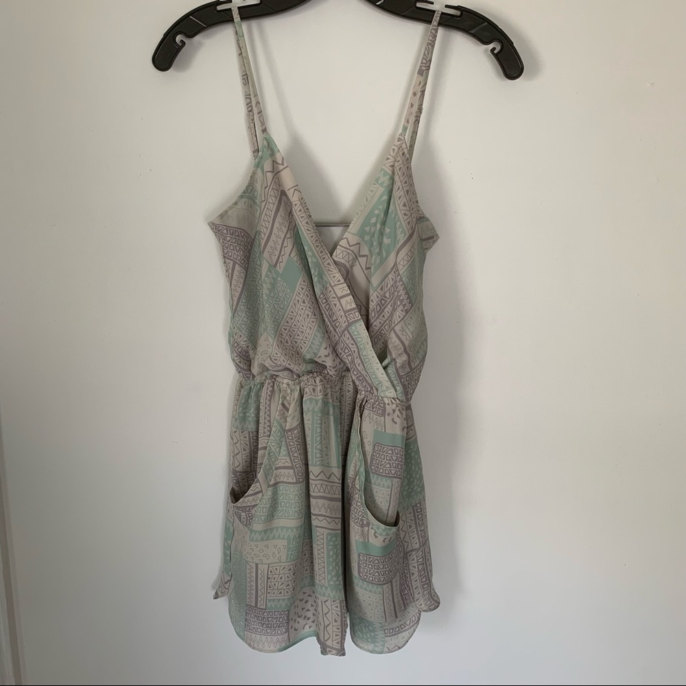 ADDISON Downey V Neck Silk Romper